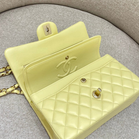 CH SMALL CLASSIC HANDBAG 23 Lambskin Chicken Yellow