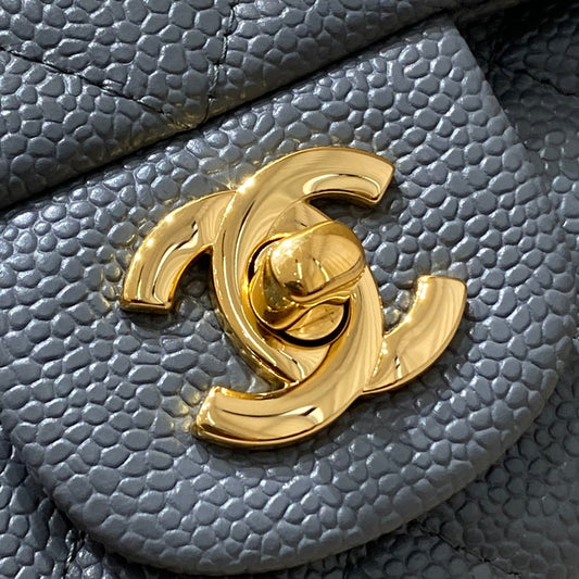 CH MINI CLASSIC HANDBAG 20 Grained Calfskin Grey