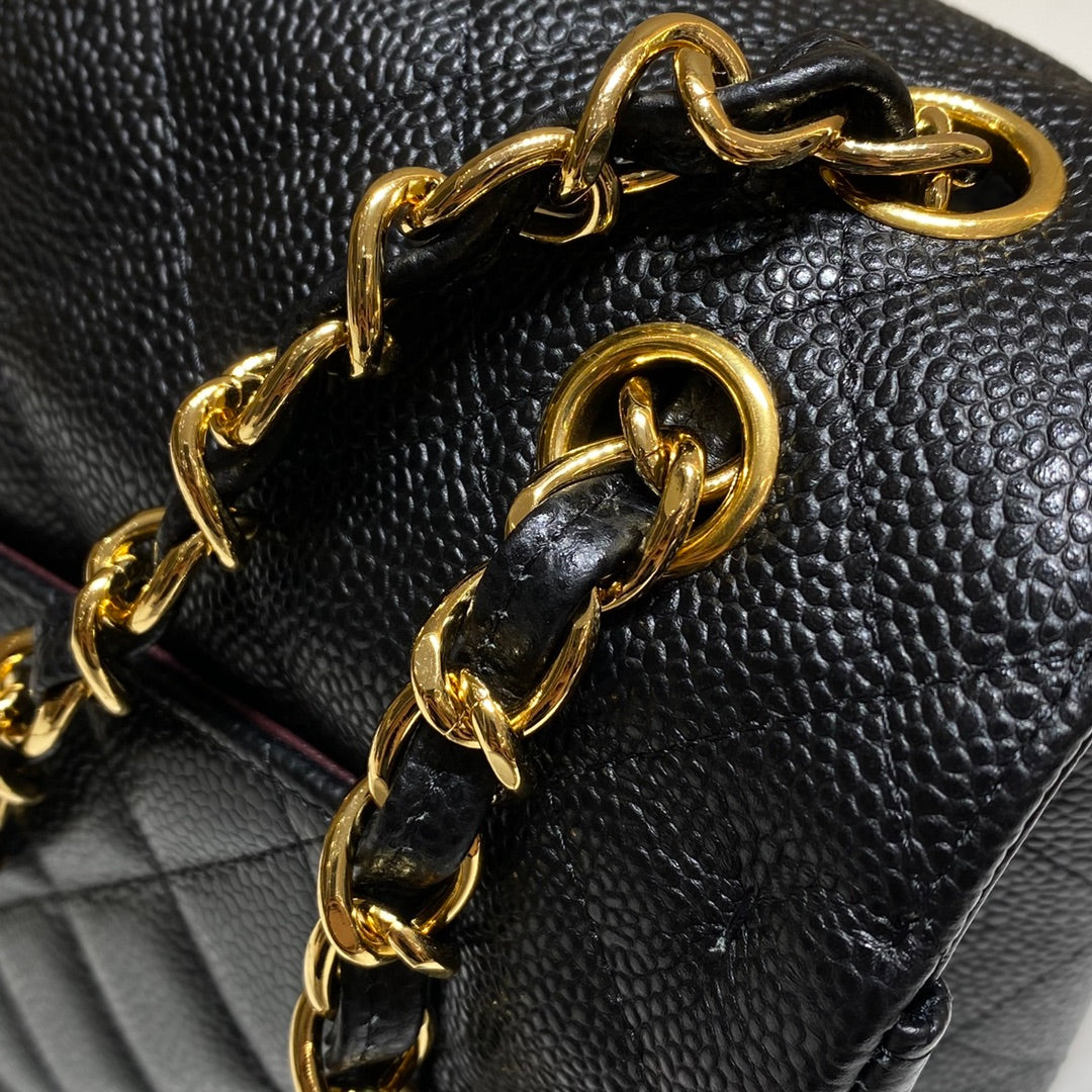 CH LARGE CLASSIC HANDBAG 30 Grained Calfskin Black