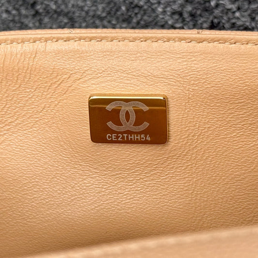 CH MINI CLASSIC HANDBAG 20 Small Grained Calfskin Light Teas