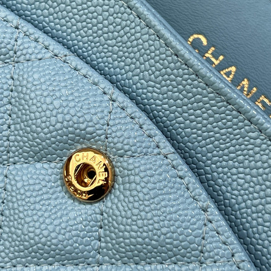 CH CLASSIC 11.12 HANDBAG 25.5 Grained Calfskin Blue