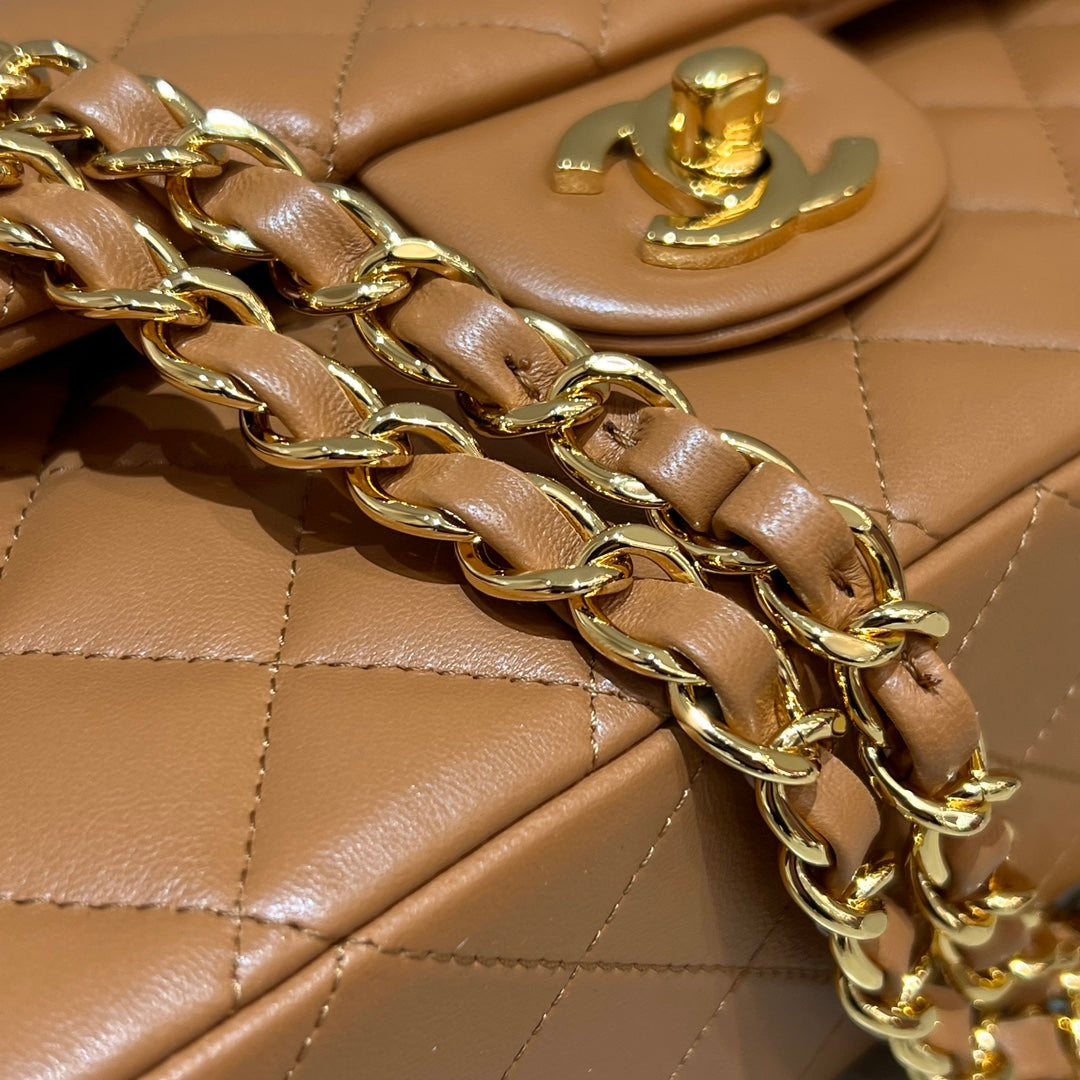 CH CLASSIC 11.12 HANDBAG 25.5 Lambskin Gold Brown