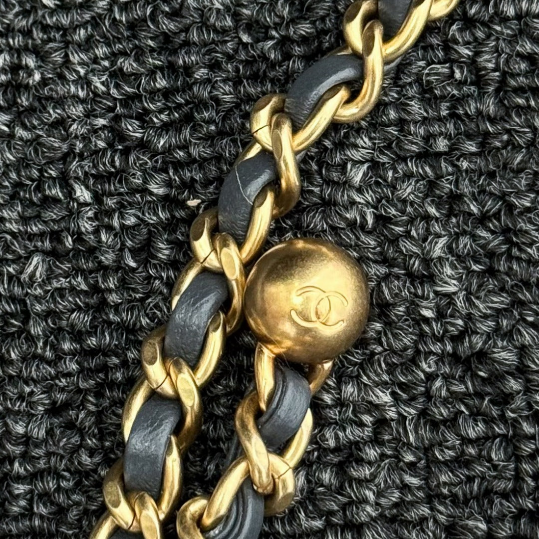 CH CF20 Golden Globe CLASSIC HANDBAG Lambskin Dark Gray