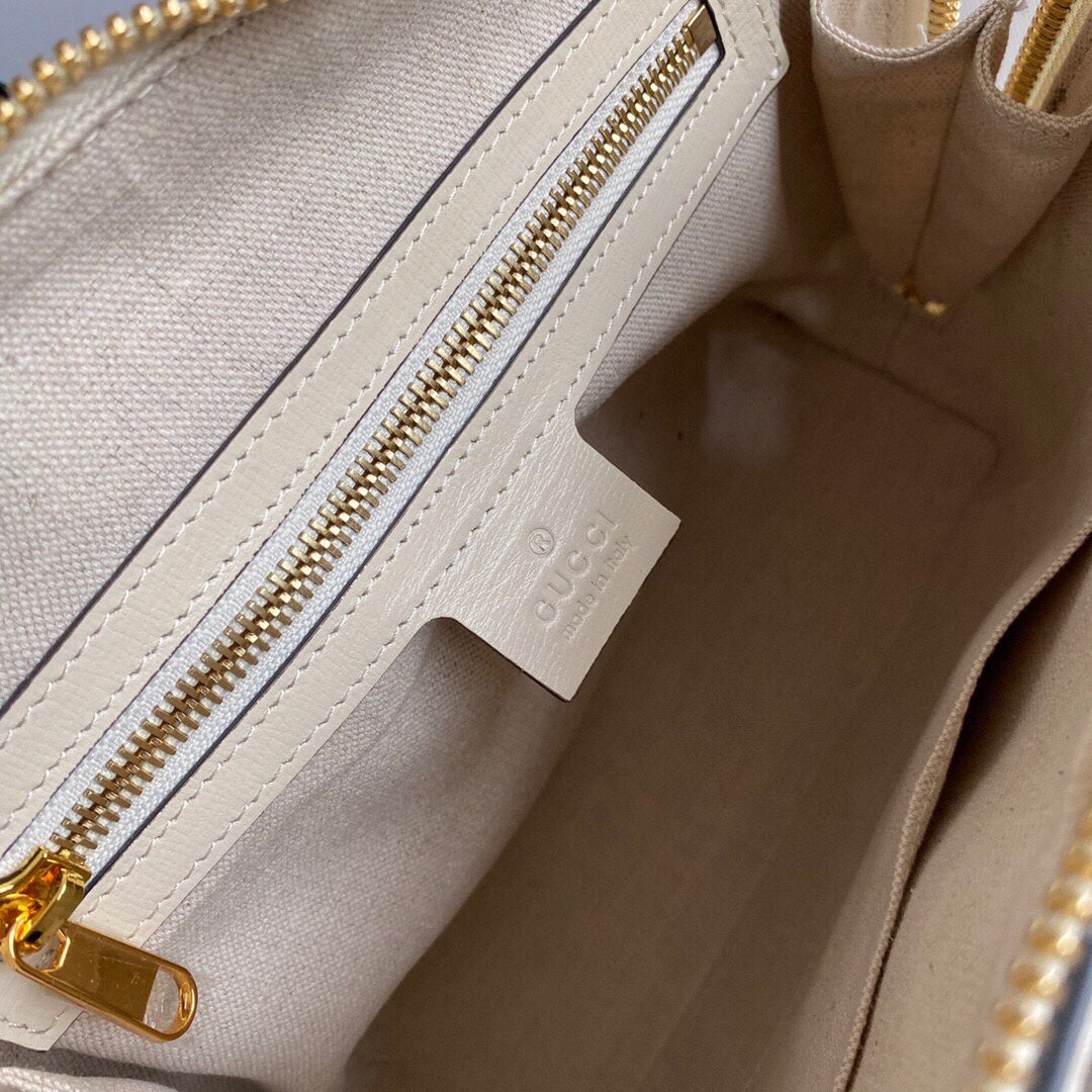 GC Horsebit 1955 small top handle bag Beige/White