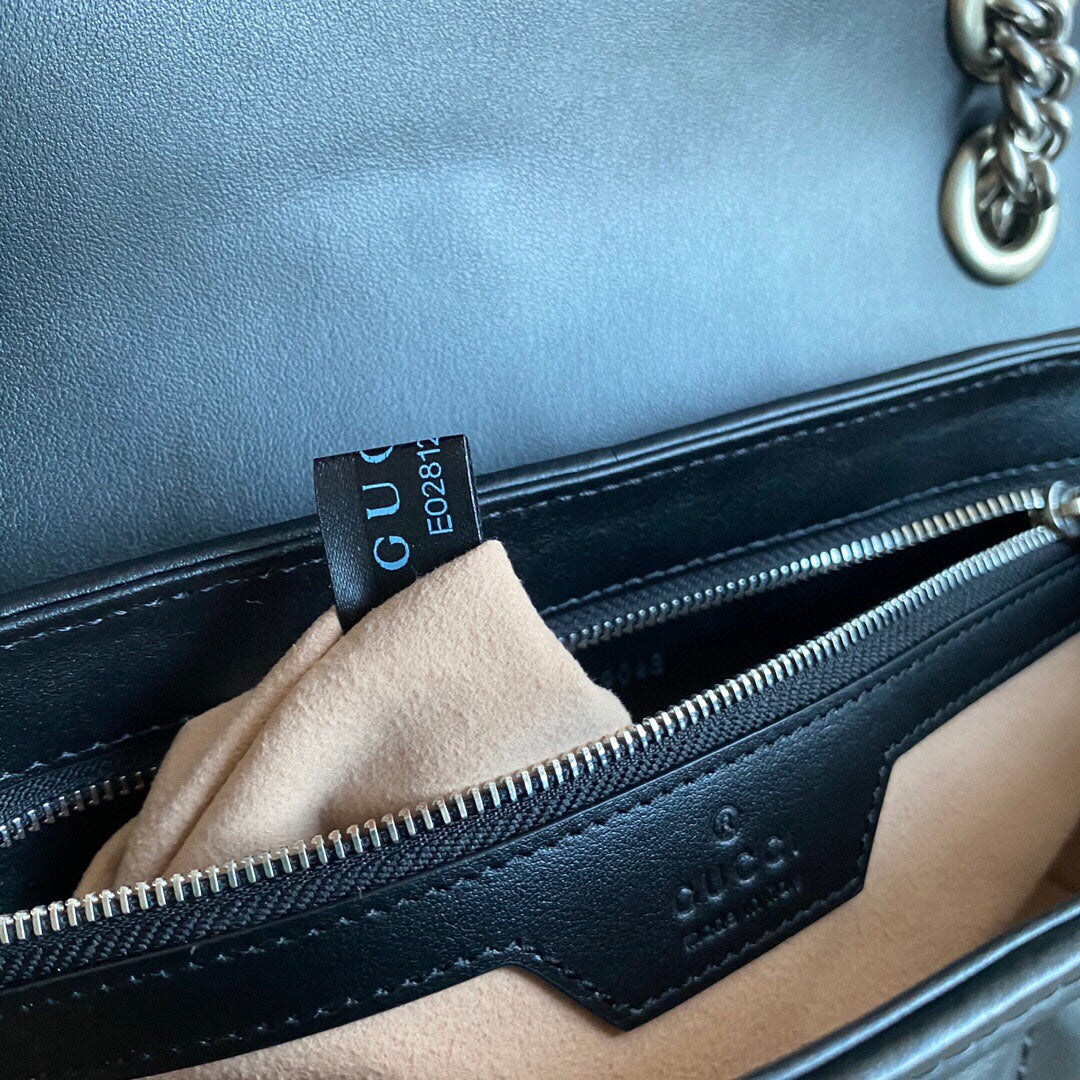 GC GG Marmont small shoulder bag Black / White / Dusty Pink / Gray Blue