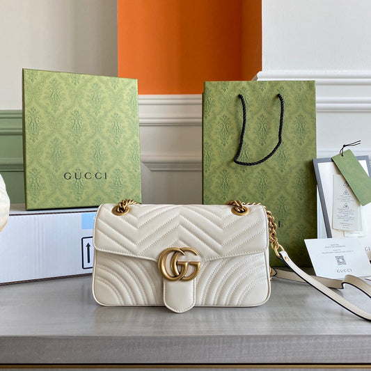 GC GG Marmont small shoulder bag Black / White / Red / Gray Blue