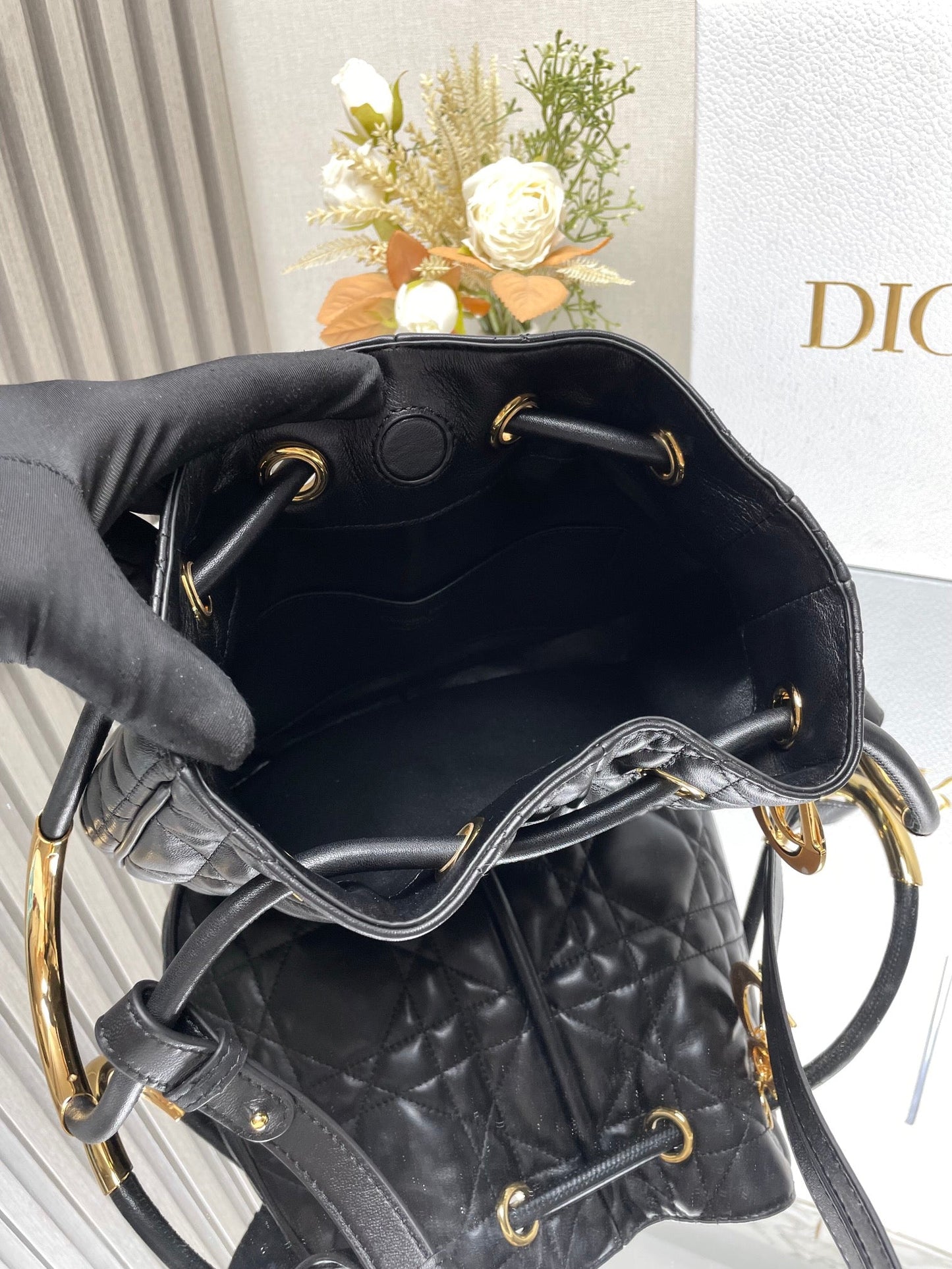 DO Medium Nolita Bag Black Macrocannage Lambskin