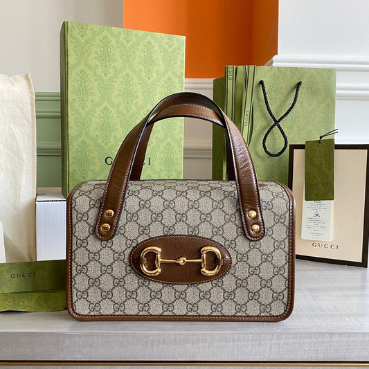 GC Horsebit 1955 Mini shoulder bag Beige and ebony