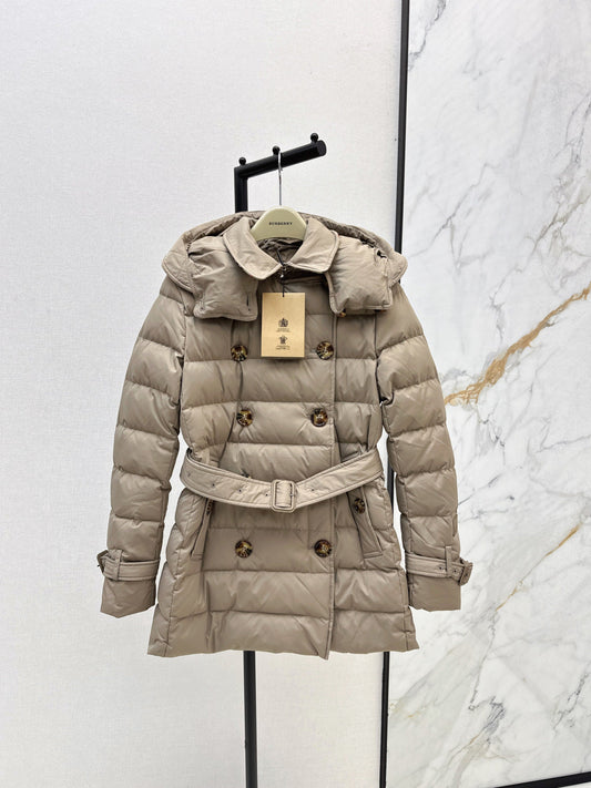 Bur New Short double-breasted hooded down jacket
