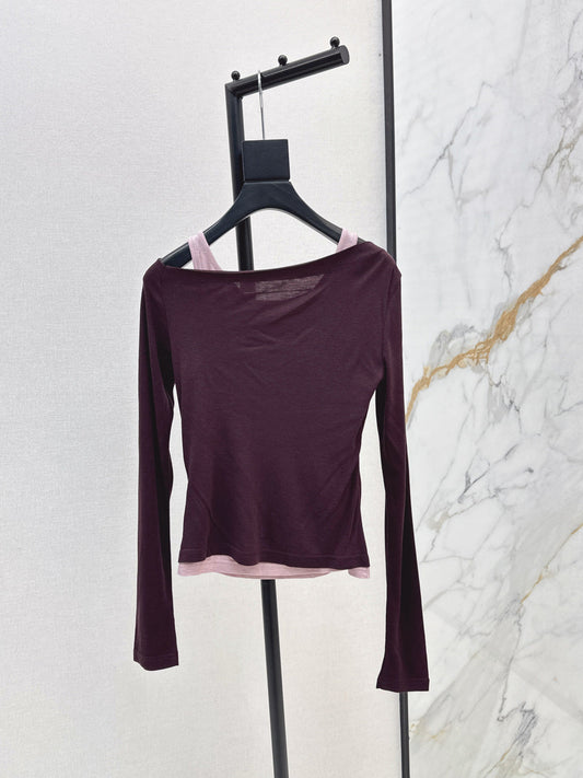 Miu New Fake two-piece design bottoming shirt