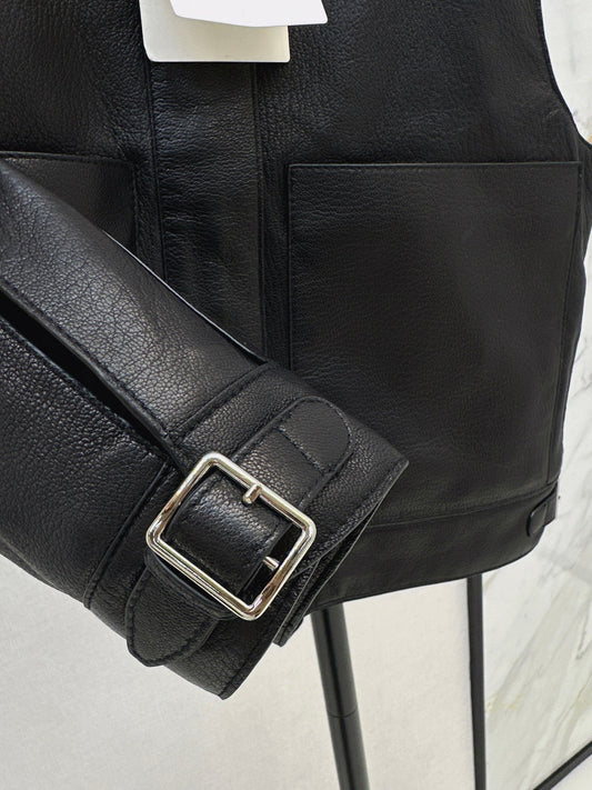 Herm New leather vest jacket