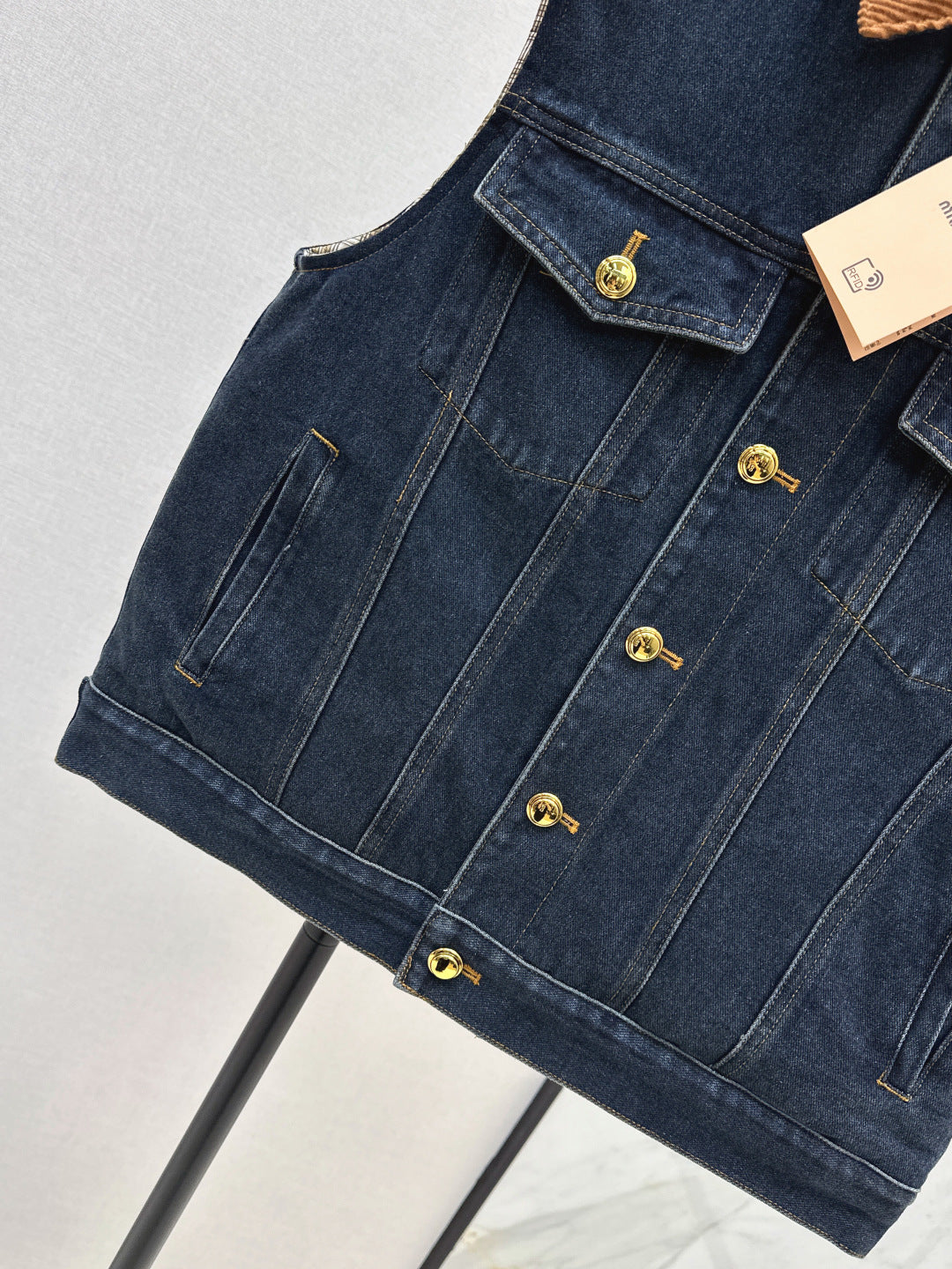 Miu NEW Denim cotton vest jacket