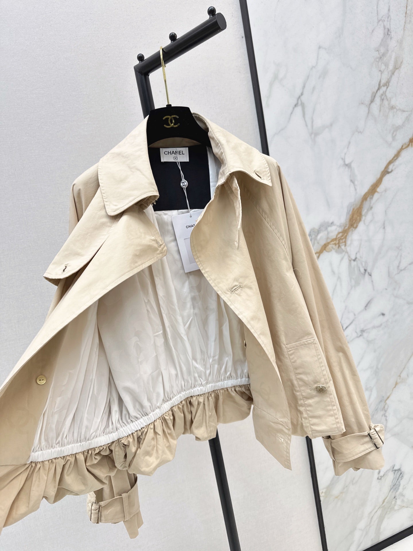 Chan NEW jacquard trench coat