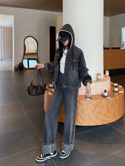 CD NEW hooded denim jacket