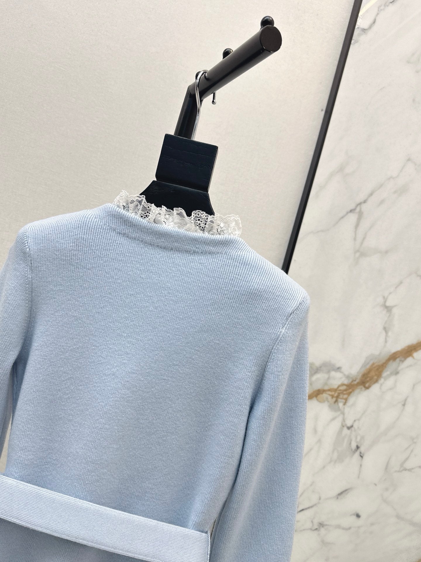 Sp NEW Lace-trimmed knit coat