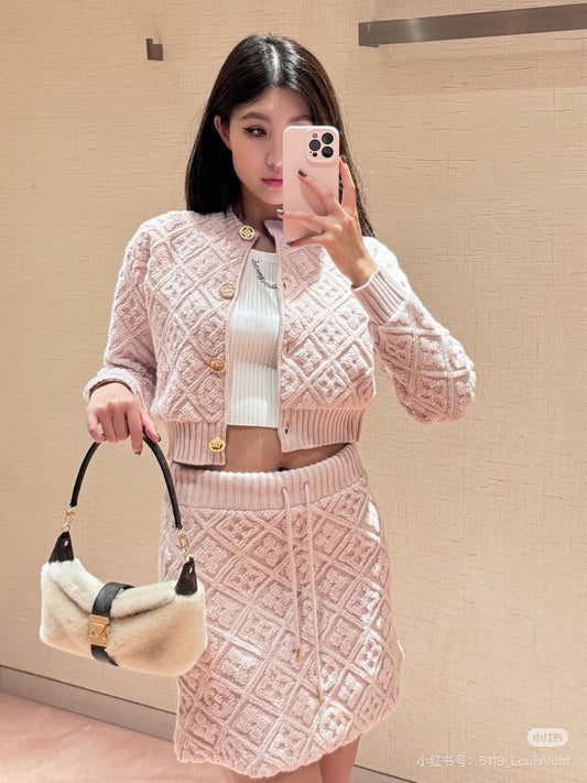 Louis NEW Cashmere cardigan and skirt set