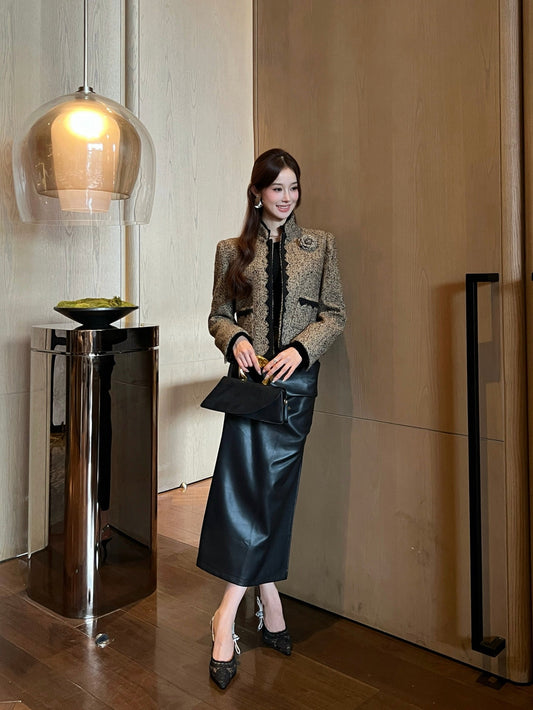 Chan NEW woven tweed jacket