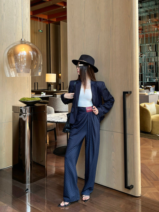 Loe NEW folds suits high-waist pants