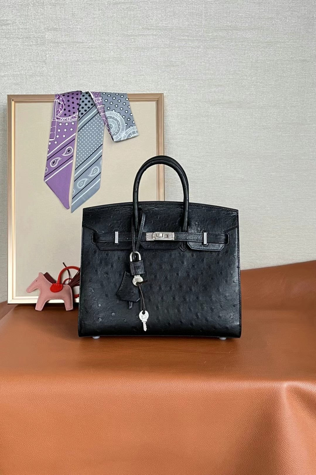 Birkin 25 Ostrich skin Black
