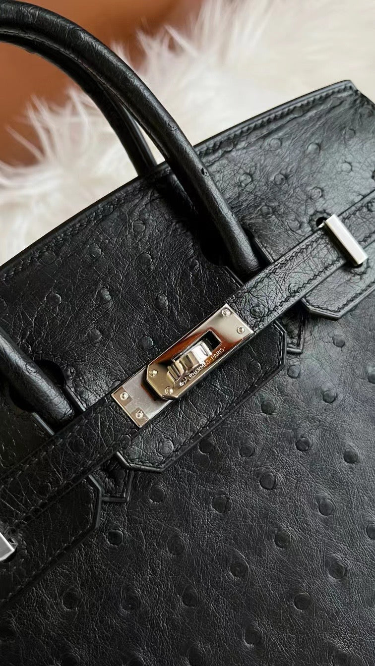 Birkin 25 Ostrich skin Black