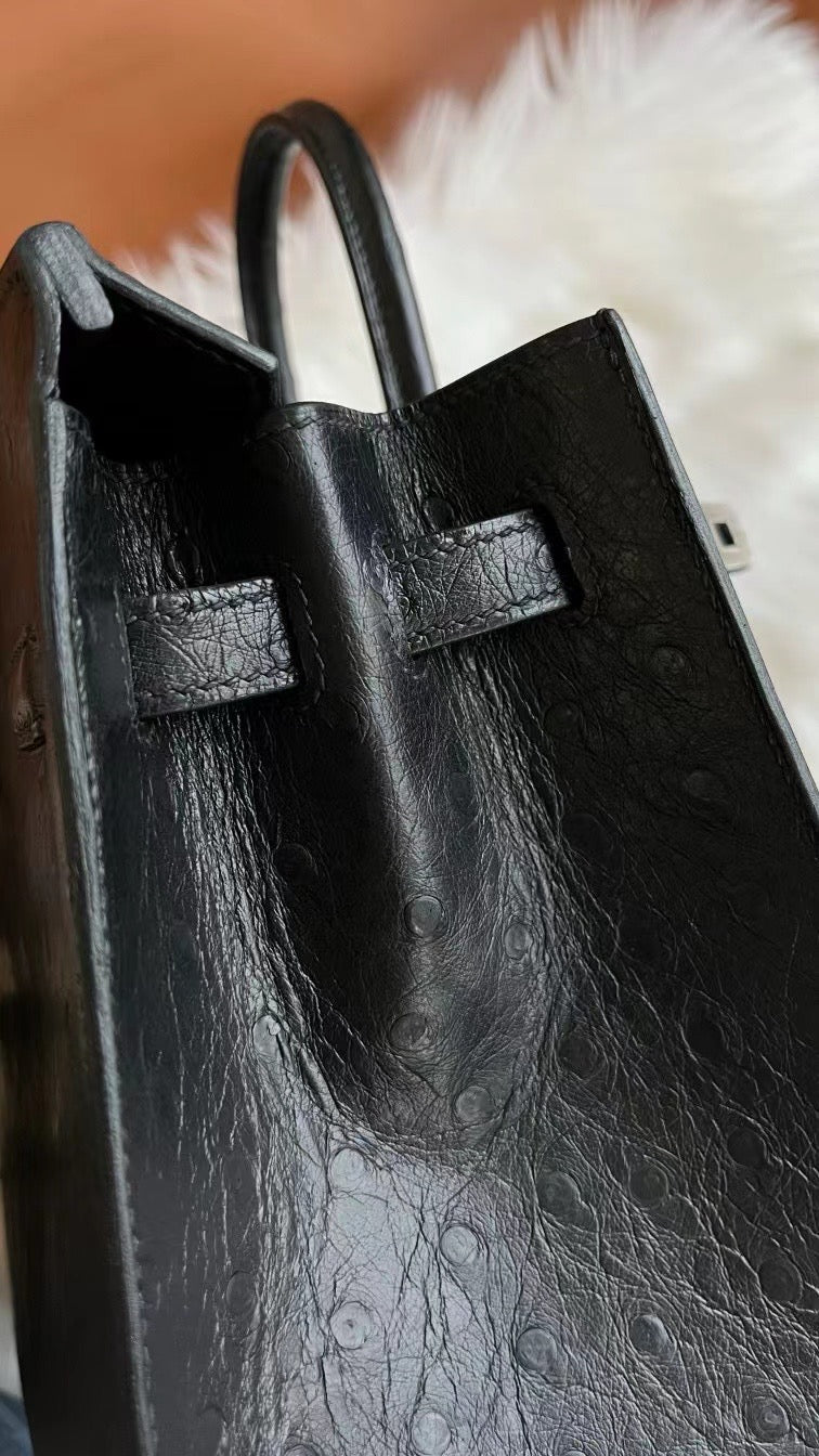 Birkin 25 Ostrich skin Black