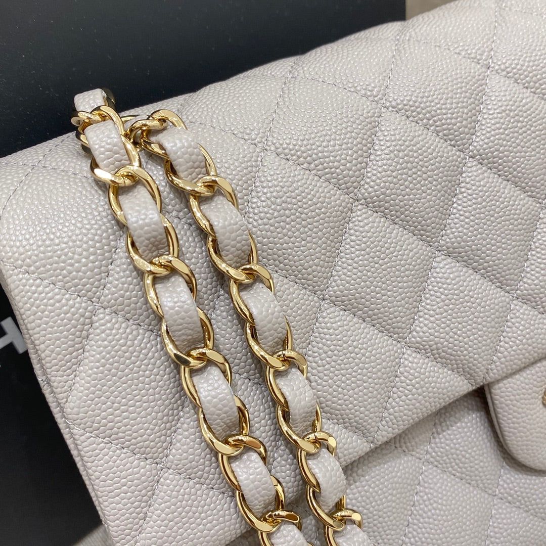 CH CLASSIC 11.12 HANDBAG 25.5 Small Grained Calfskin Elephant Gray