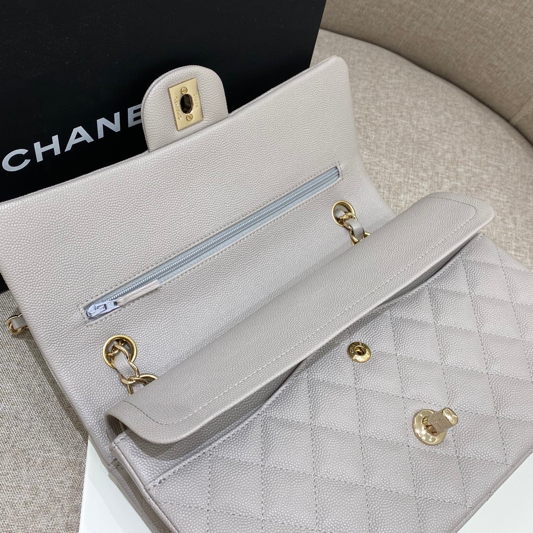 CH CLASSIC 11.12 HANDBAG 25.5 Small Grained Calfskin Elephant Gray