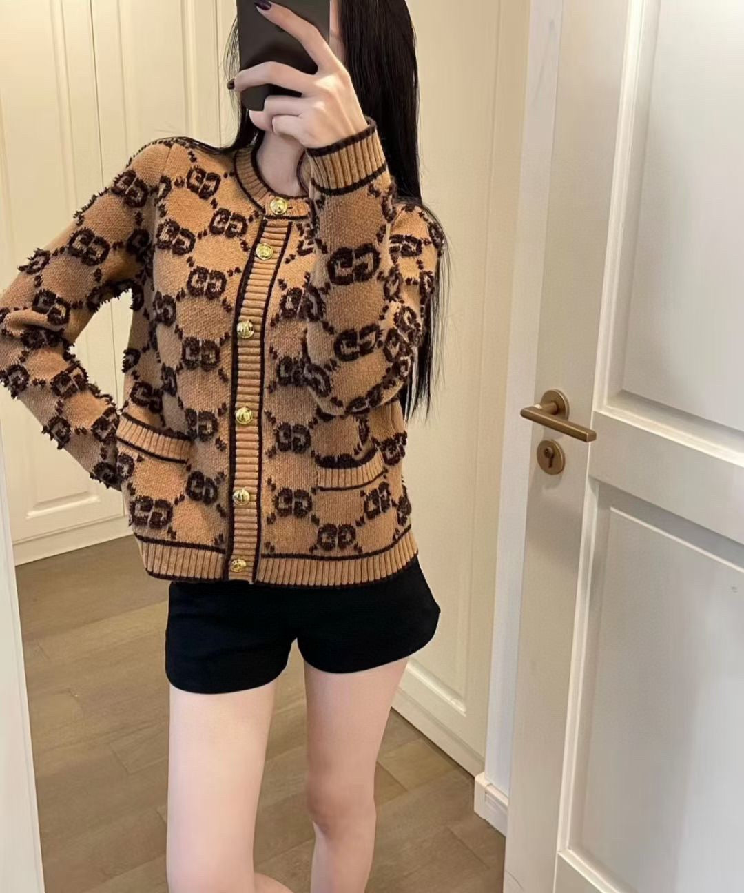 Guc 25fw new Wool jacquard cardigan