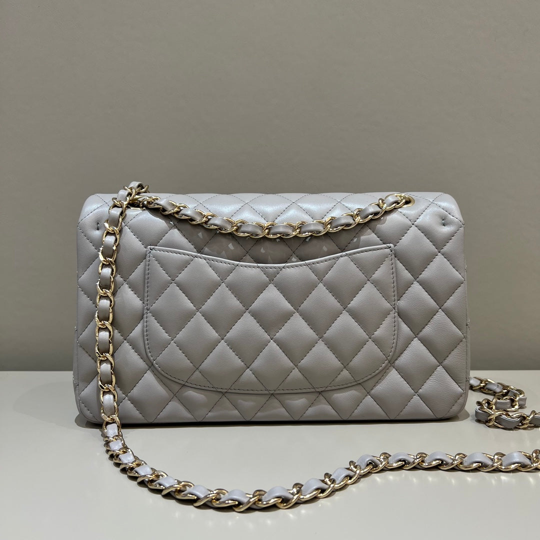 CH CLASSIC 11.12 HANDBAG 25.5 Lambskin Dove Gray