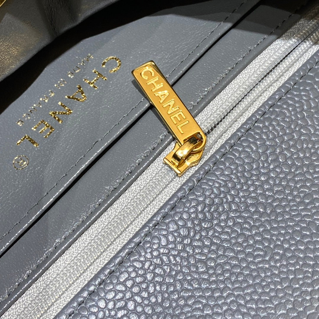 CH  MINI CLASSIC HANDBAG 20 Grained Calfskin Grey