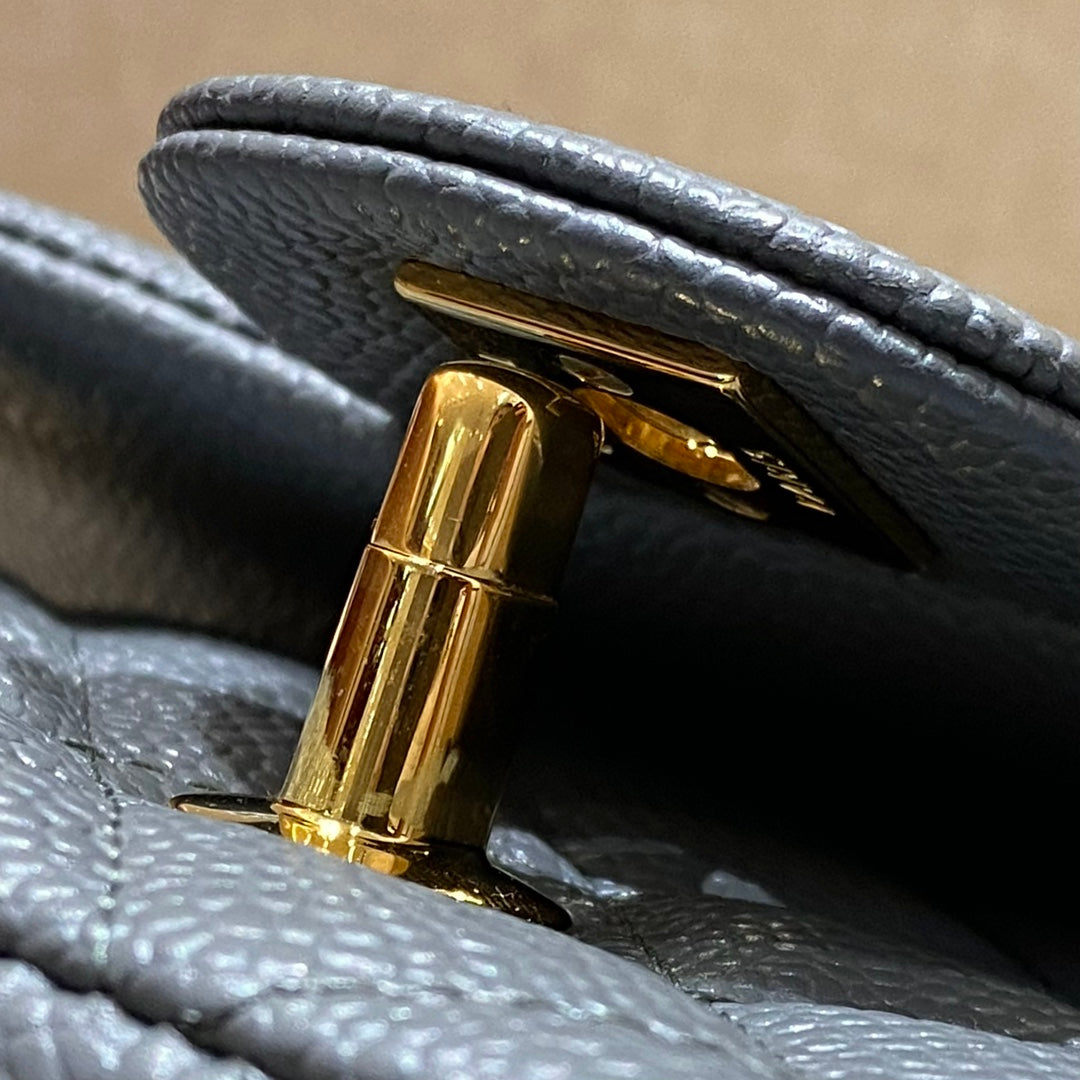 CH  MINI CLASSIC HANDBAG 20 Grained Calfskin Grey