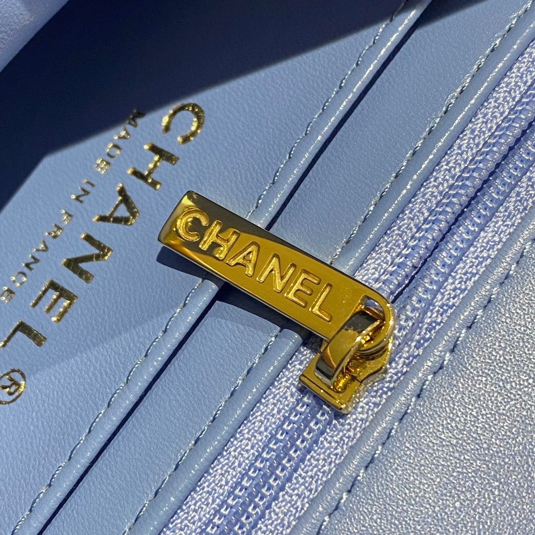 CH MINI CLASSIC HANDBAG 20 Lambskin Denim Blue