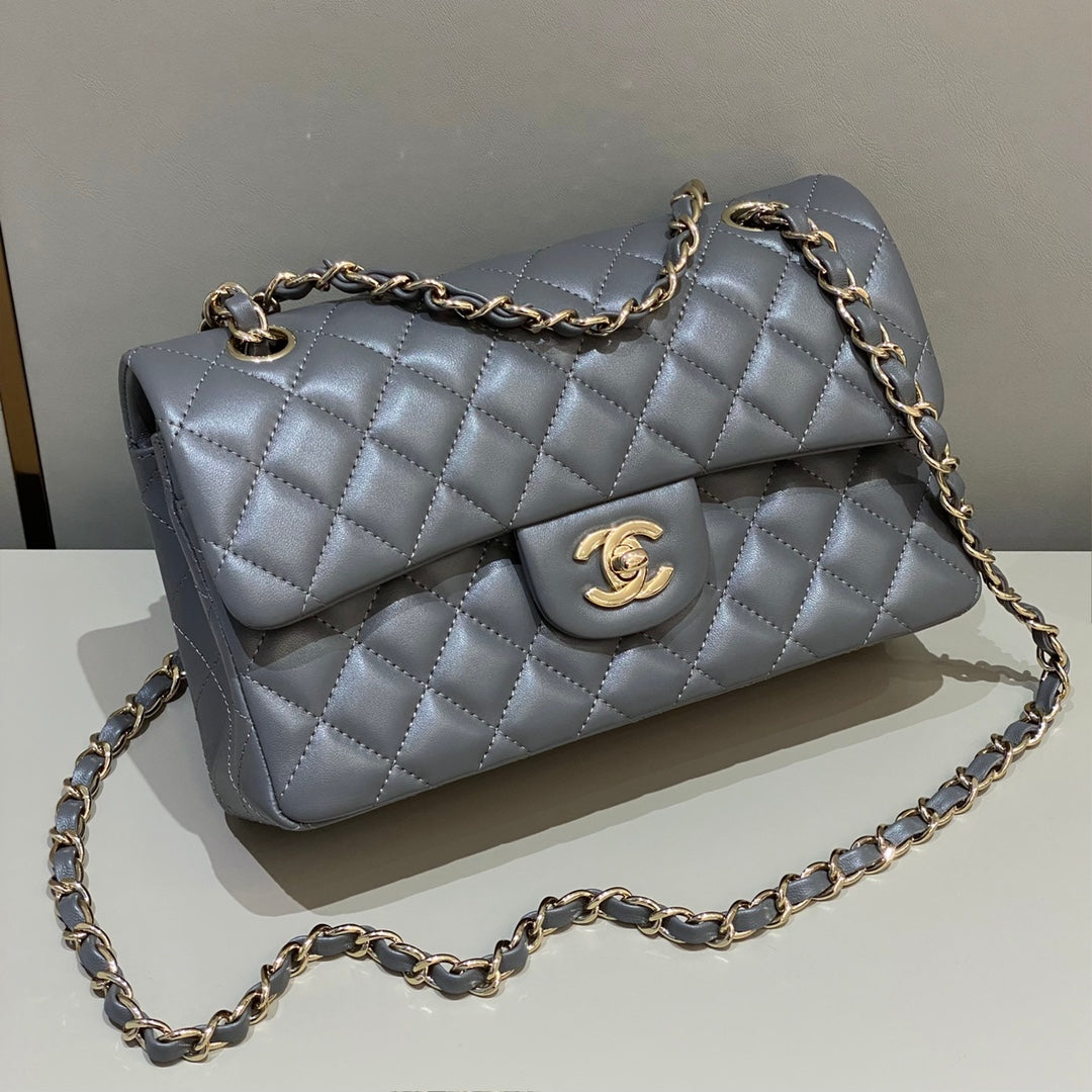CH  SMALL CLASSIC HANDBAG 23 Lambskin High-grade Gray