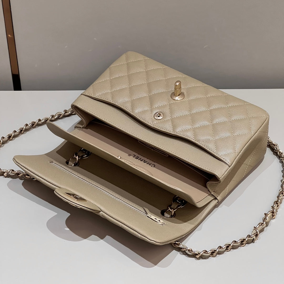 CH SMALL CLASSIC HANDBAG 23 Small Grained Calfskin Chai (Teas)