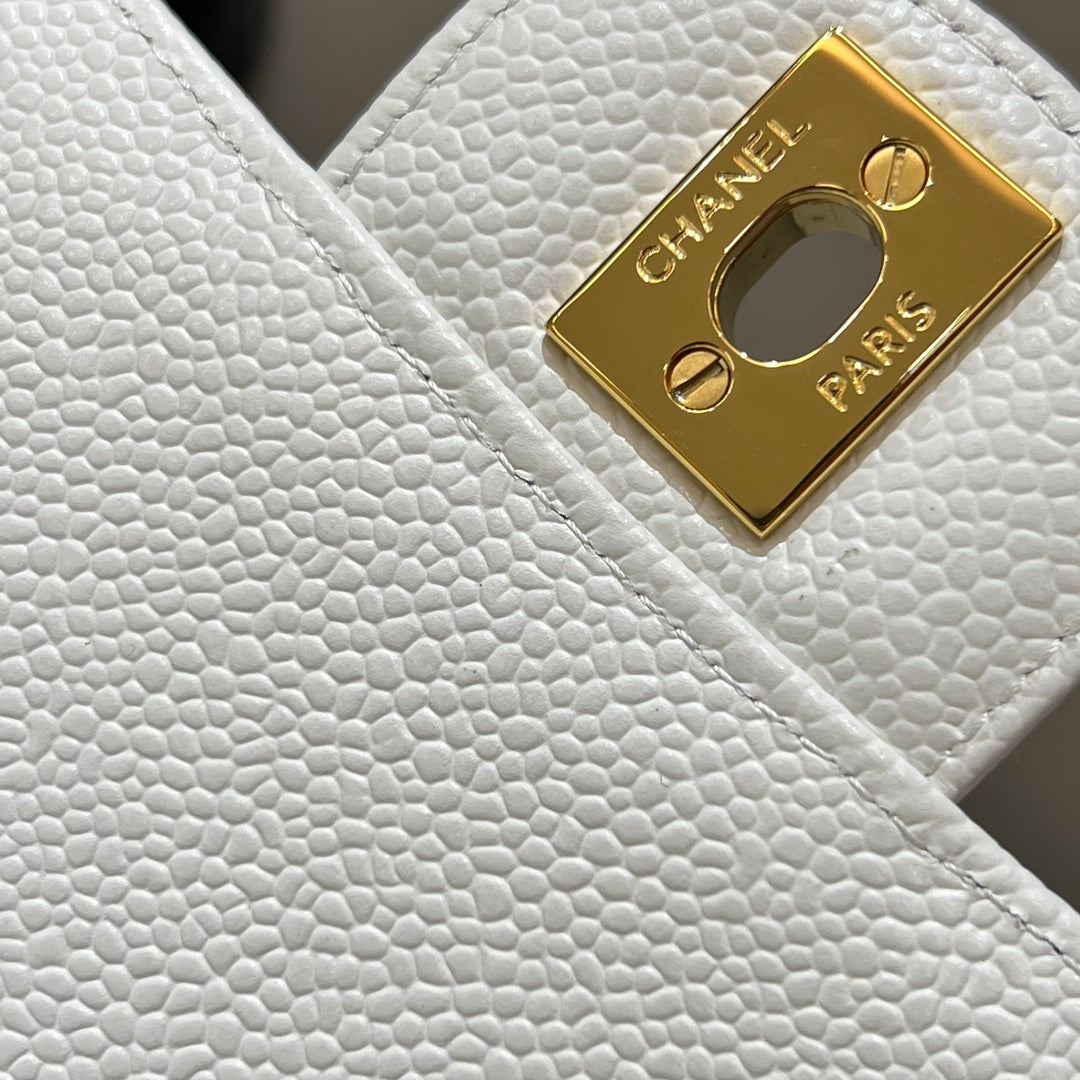 CH CLASSIC 11.12 HANDBAG 25.5 Grained Calfskin White