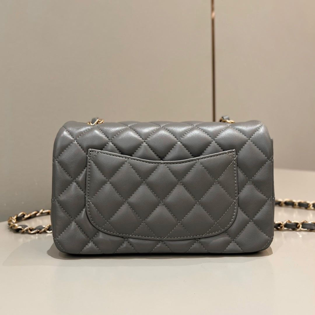CH MINI CLASSIC HANDBAG 20 Lambskin High-grade Gray