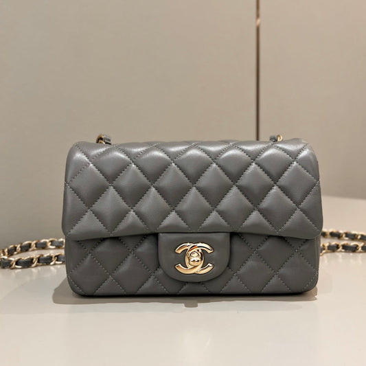 CH MINI CLASSIC HANDBAG 20 Lambskin High-grade Gray