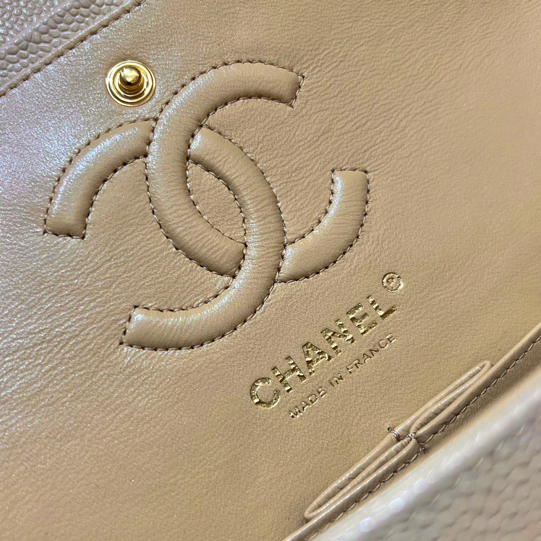 CH SMALL CLASSIC HANDBAG 23 Grained Calfskin Apricot