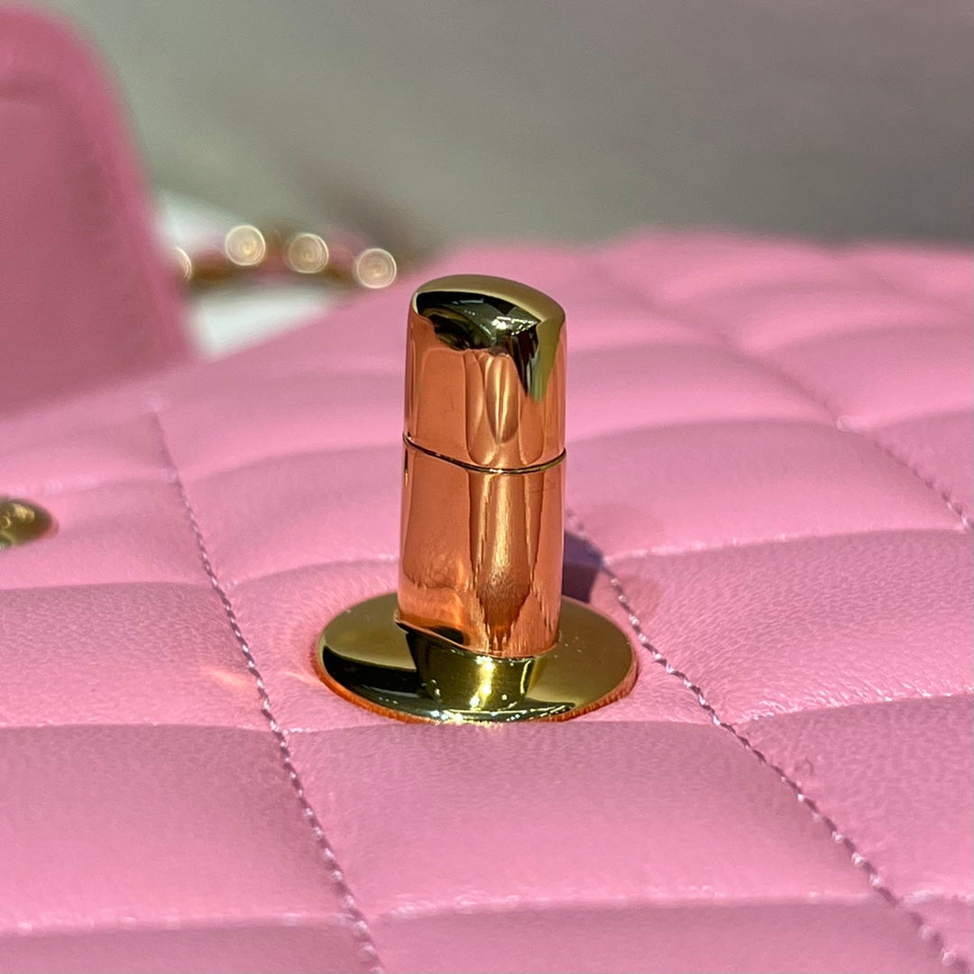 CH  SMALL CLASSIC HANDBAG 23 Lambskin Dark Pink