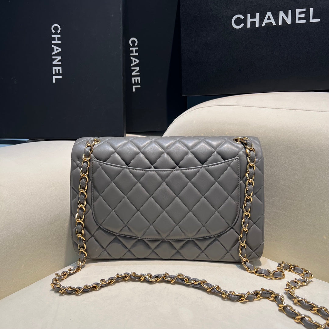 CH LARGE CLASSIC HANDBAG 30 Lambskin High-grade Gray