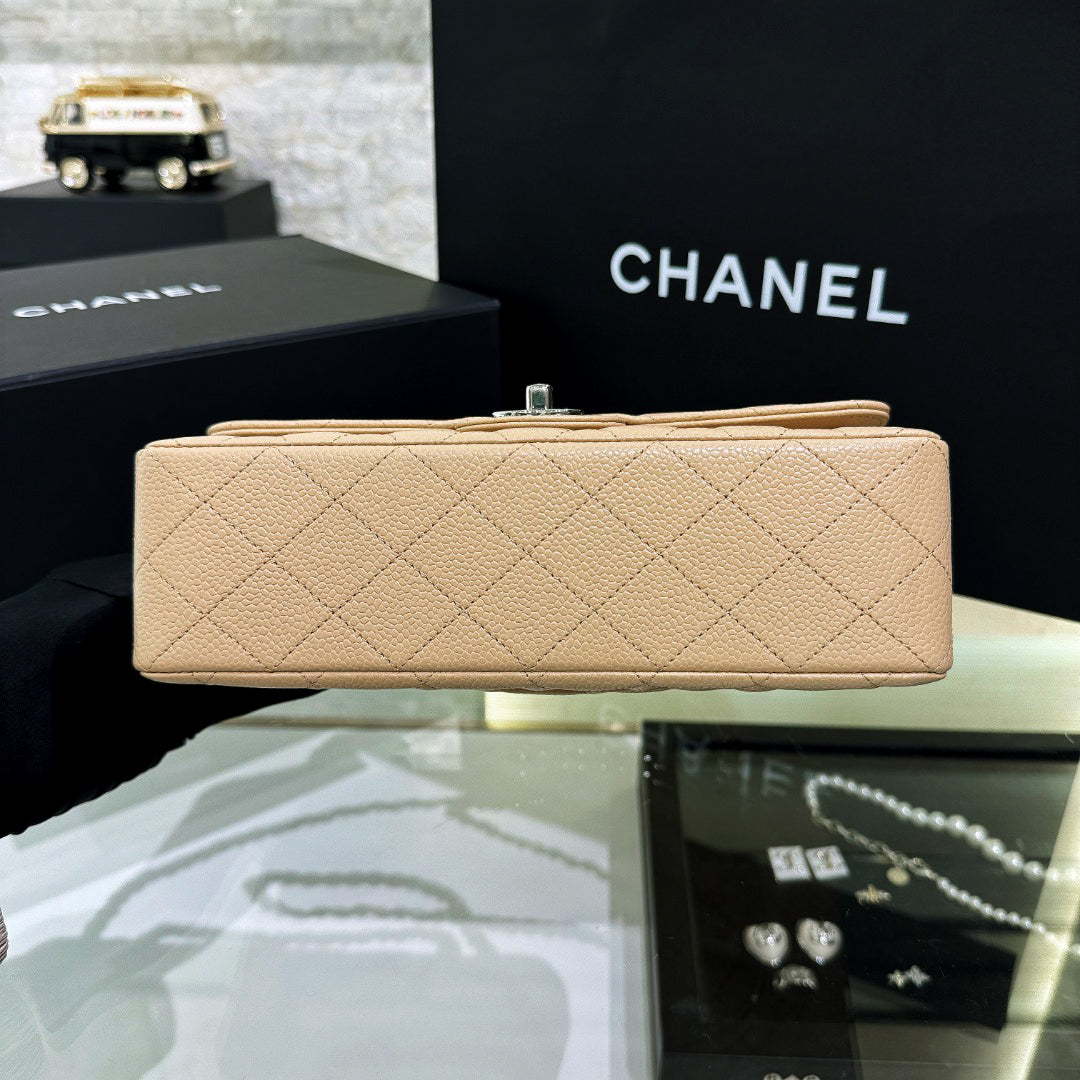 CH SMALL CLASSIC HANDBAG 23 Grained Calfskin Apricot