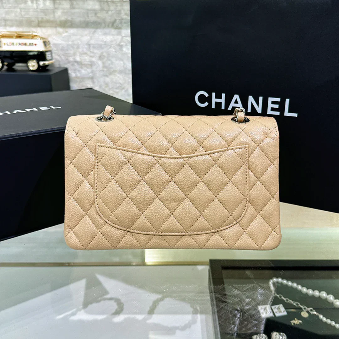 CH SMALL CLASSIC HANDBAG 23 Grained Calfskin Apricot