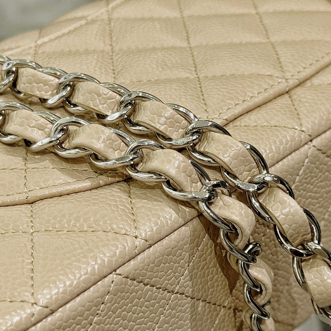 CH SMALL CLASSIC HANDBAG 23 Grained Calfskin Apricot