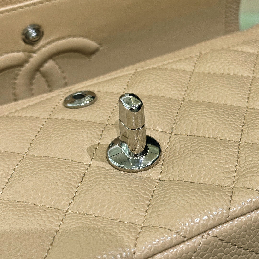 CH SMALL CLASSIC HANDBAG 23 Grained Calfskin Apricot