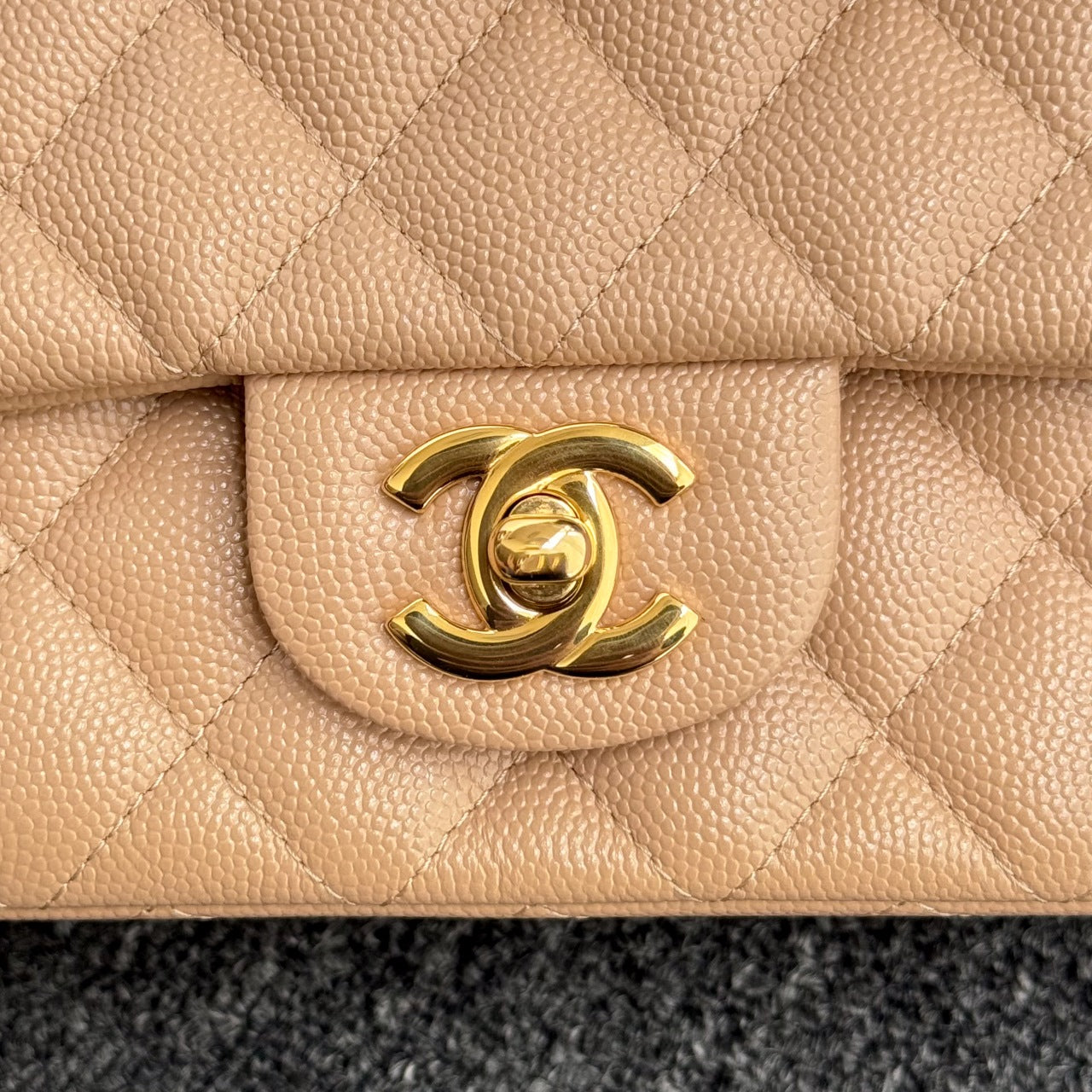 CH MINI CLASSIC HANDBAG 20 Small Grained Calfskin Light Teas