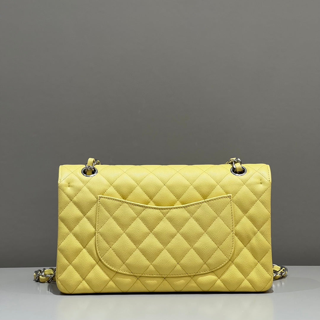 CH  CLASSIC 11.12 HANDBAG 25.5 Small Grained Calfskin Yellow