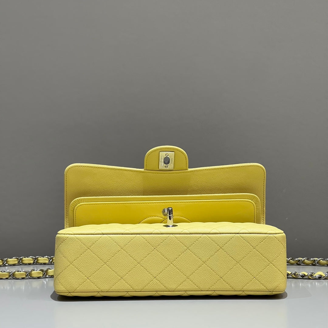CH  CLASSIC 11.12 HANDBAG 25.5 Small Grained Calfskin Yellow