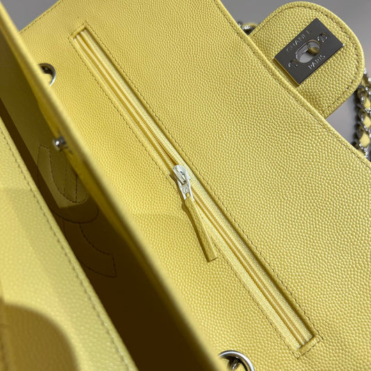 CH  CLASSIC 11.12 HANDBAG 25.5 Small Grained Calfskin Yellow