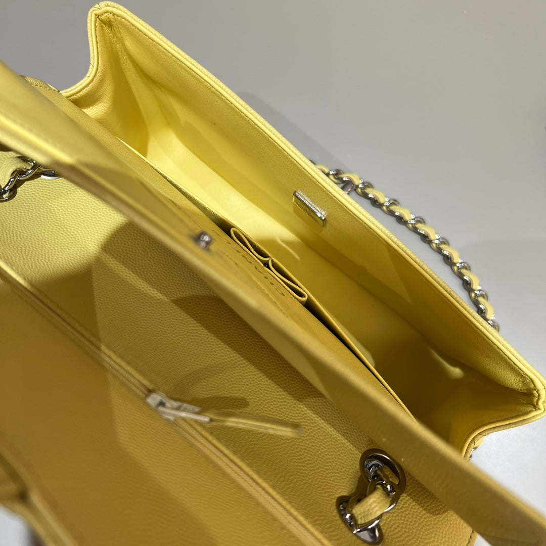 CH  CLASSIC 11.12 HANDBAG 25.5 Small Grained Calfskin Yellow
