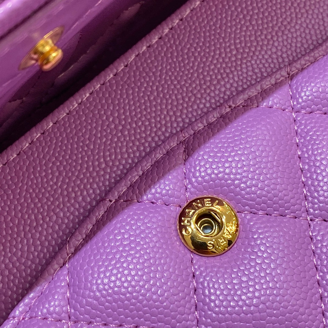 CH CLASSIC 11.12 HANDBAG 25.5 Small Grained Calfskin Taro Purple